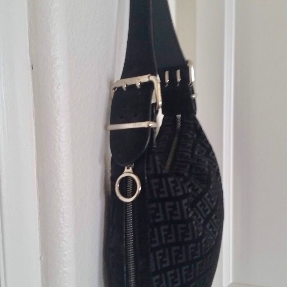 Fendi Zucca Oyster Bag w/ Silver Hardware